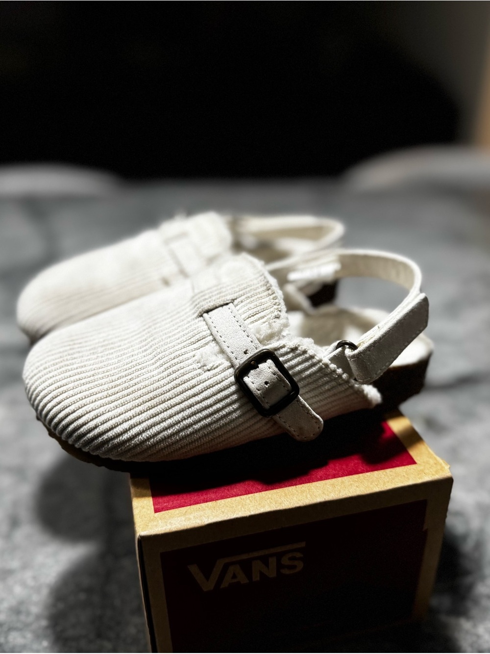 GAP Kids White Corduroy Buckle Moccasins